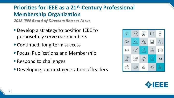 Priorities for IEEE as a 21 st-Century Professional Membership Organization 2018 IEEE Board of