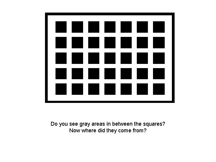 Do you see gray areas in between the squares? Now where did they come