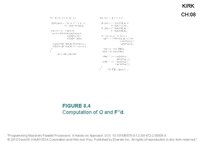 KIRK CH: 08 FIGURE 8. 4 Computation of Q and FHd. “Programming Massively Parallel