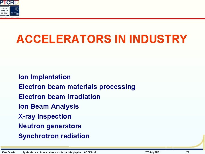 ACCELERATORS IN INDUSTRY Ion Implantation Electron beam materials processing Electron beam irradiation Ion Beam