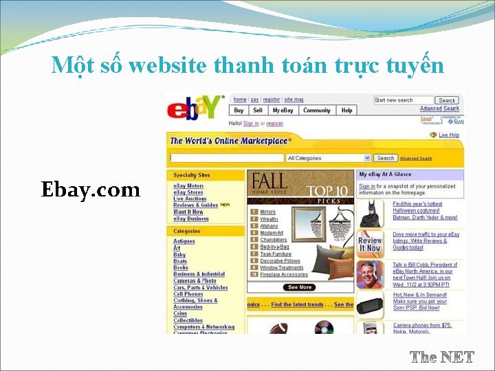 Một số website thanh toán trực tuyến Ebay. com 