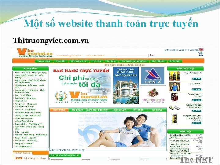 Một số website thanh toán trực tuyến Thitruongviet. com. vn 