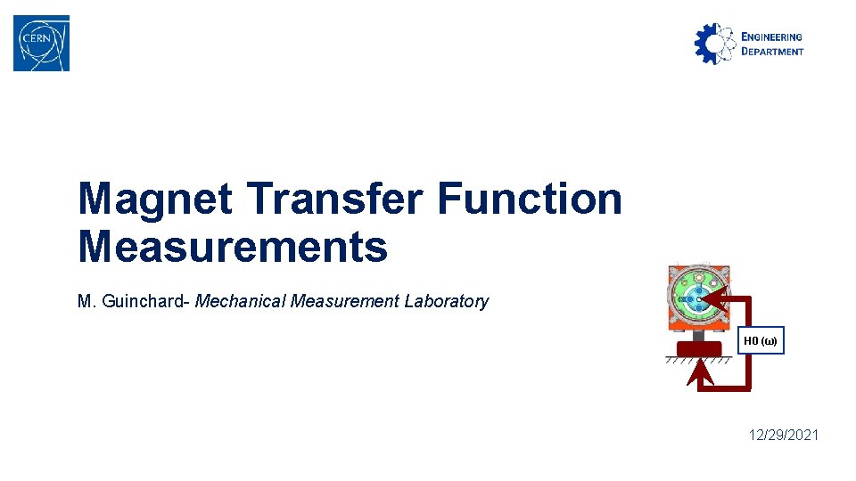 Magnet Transfer Function Measurements M. Guinchard- Mechanical Measurement Laboratory H 0 (ω) 12/29/2021 Magnet Transfer Function Measurements M. Guinchard- Mechanical Measurement Laboratory H 0 (ω) 12/29/2021