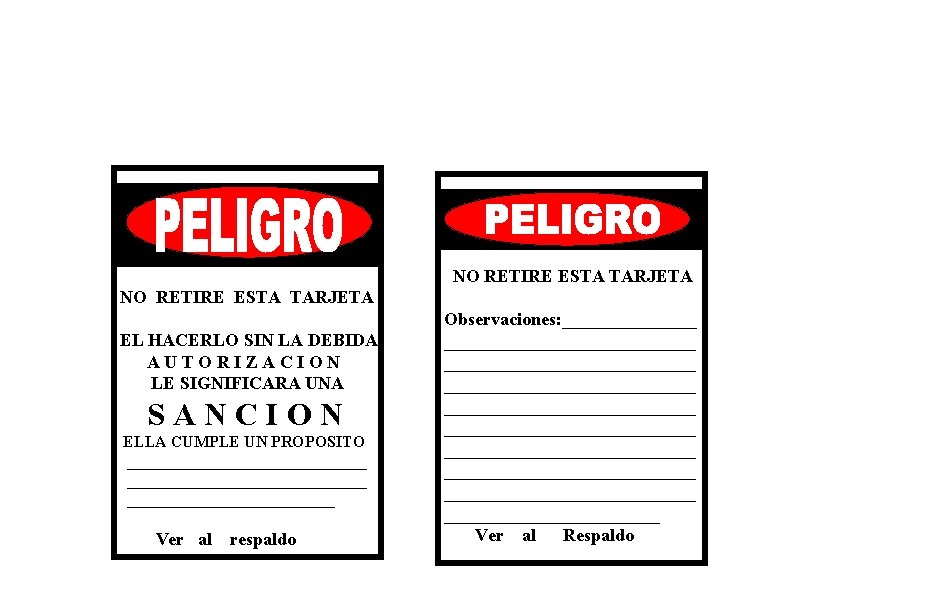 NO RETIRE ESTA TARJETA EL HACERLO SIN LA DEBIDA AUTORIZACION LE SIGNIFICARA UNA SANCION