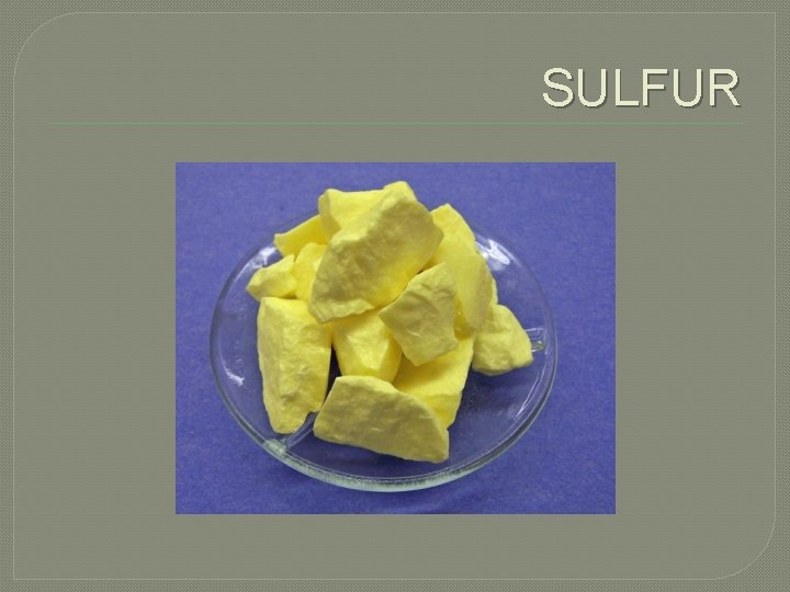 SULFUR 