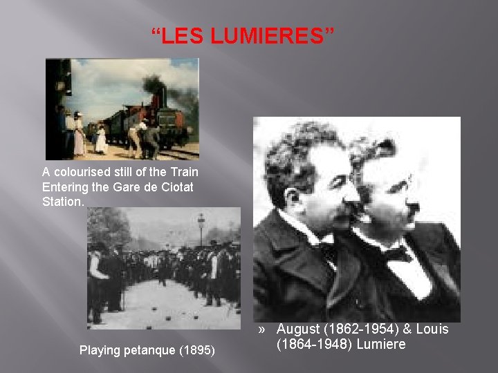 “LES LUMIERES” A colourised still of the Train Entering the Gare de Ciotat Station.