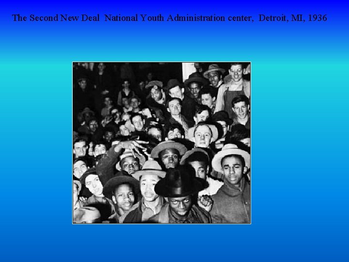 The Second New Deal National Youth Administration center, Detroit, MI, 1936 