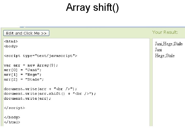 Array shift() 