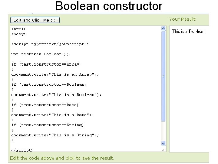 Boolean constructor 