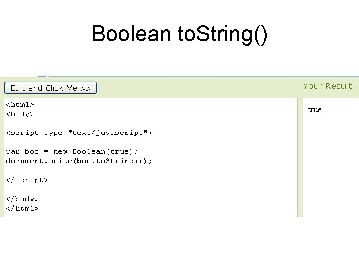 Boolean to. String() 