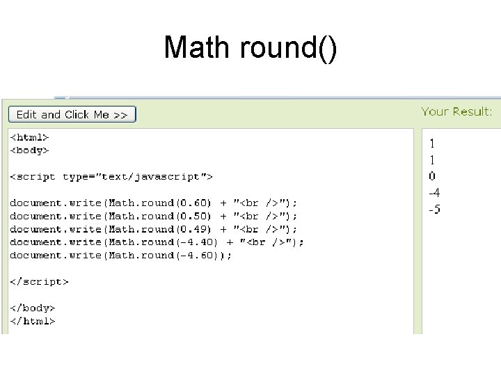 Math round() 