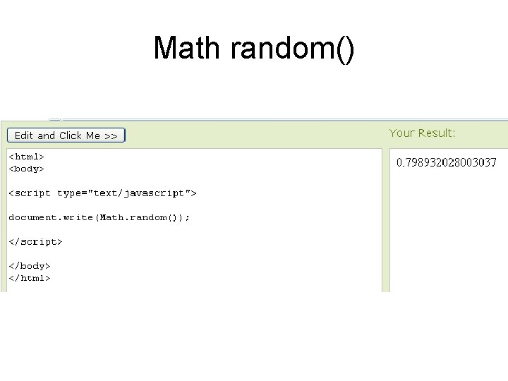 Math random() 