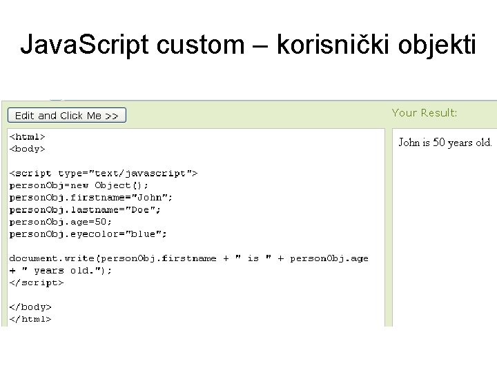 Java. Script custom – korisnički objekti 