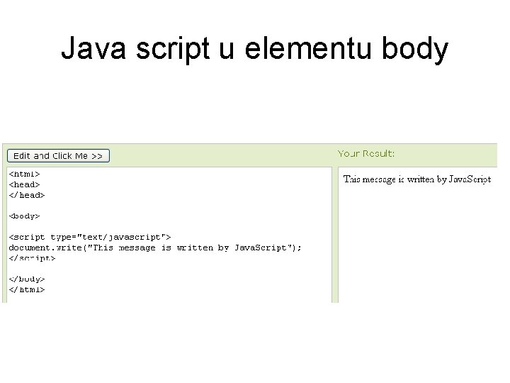 Java script u elementu body 