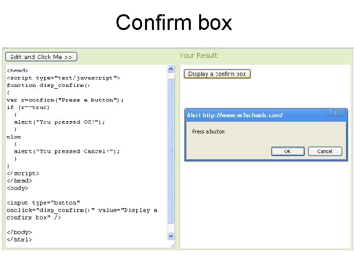 Confirm box 