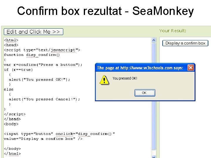 Confirm box rezultat - Sea. Monkey 