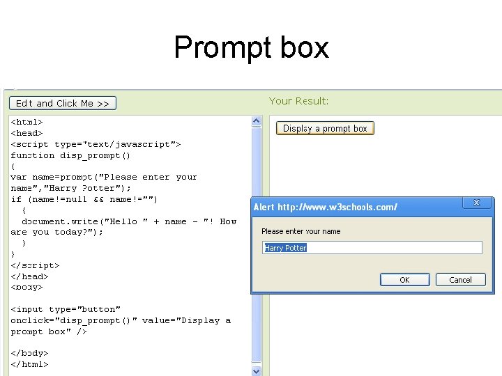 Prompt box 