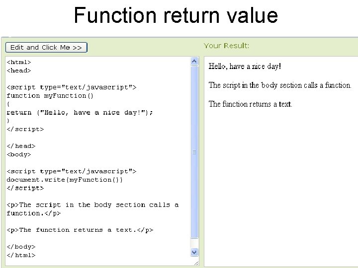 Function return value 