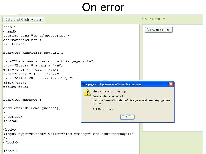 On error 