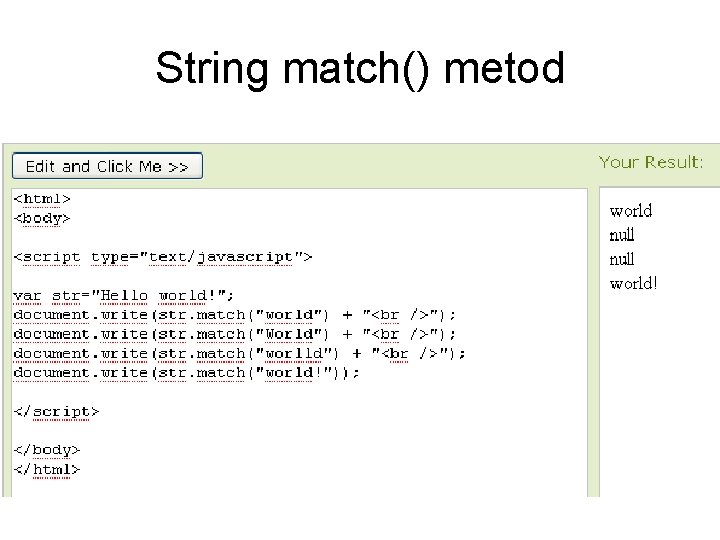 String match() metod 