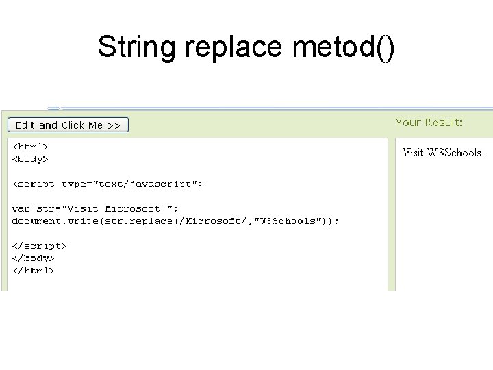 String replace metod() 