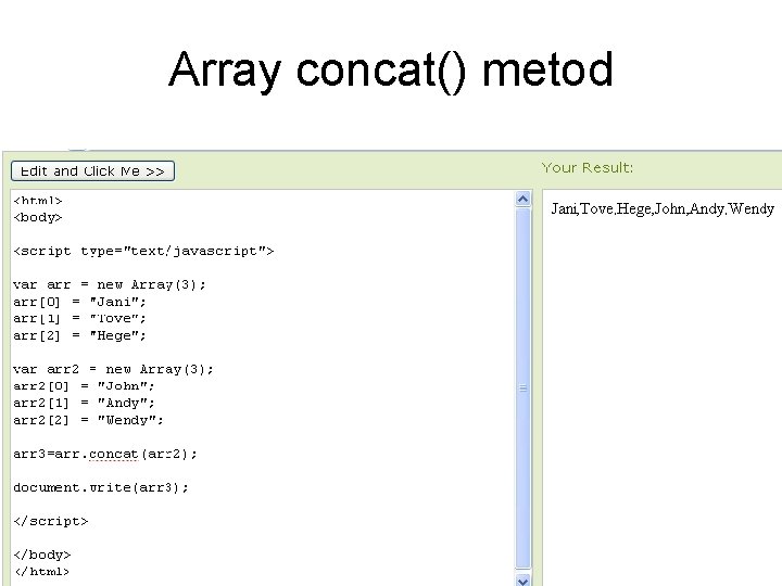 Array concat() metod 