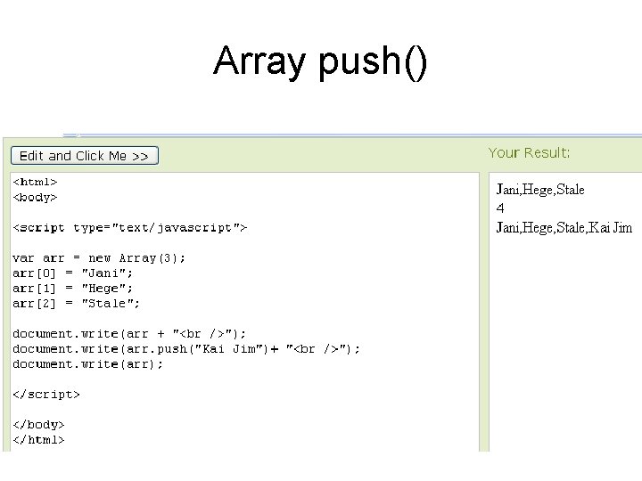 Array push() 