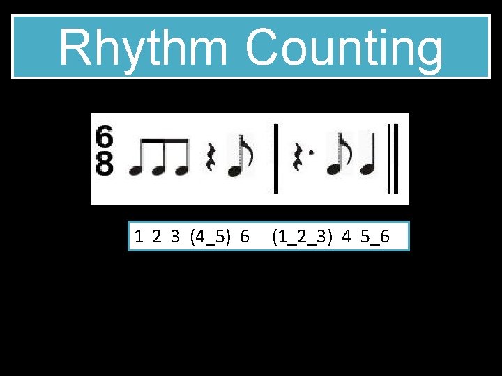 Rhythm Counting 1 2 3 (4_5) 6 (1_2_3) 4 5_6 