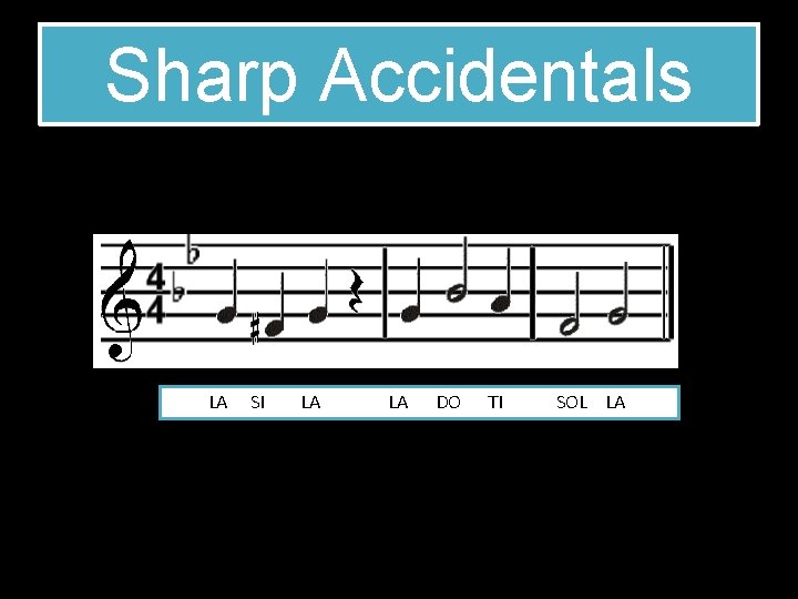 Sharp Accidentals LA SI LA LA DO TI SOL LA 