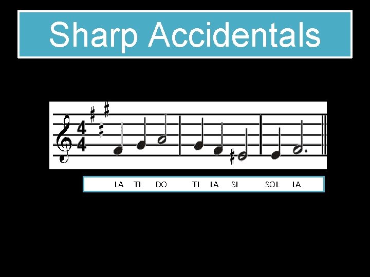 Sharp Accidentals LA TI DO TI LA SI SOL LA 