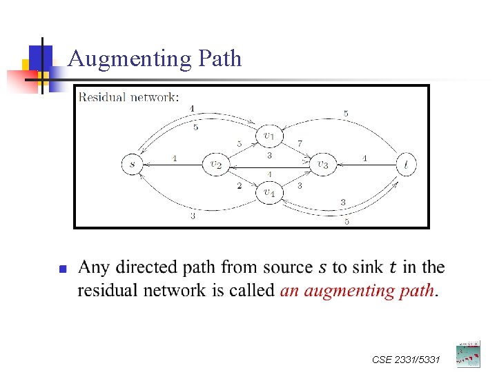 Augmenting Path n CSE 2331/5331 