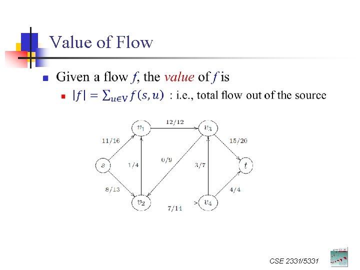 Value of Flow n CSE 2331/5331 