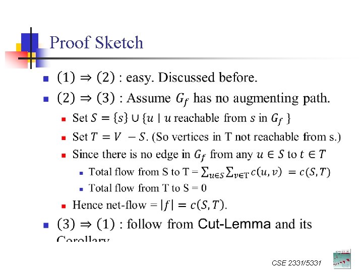 Proof Sketch n CSE 2331/5331 