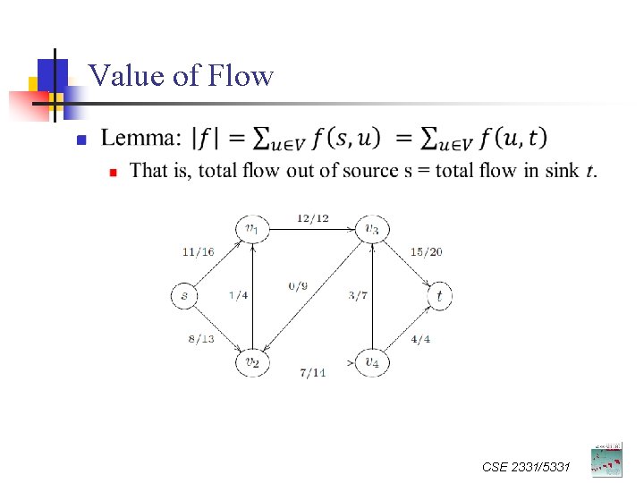 Value of Flow n CSE 2331/5331 