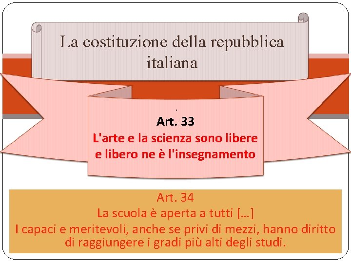 La costituzione della repubblica italiana. Art. 33 L'arte e la scienza sono libere e