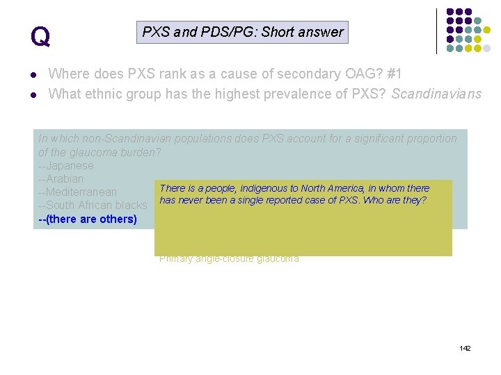 Q l l PXS and PDS/PG: Short answer Where does PXS rank as a
