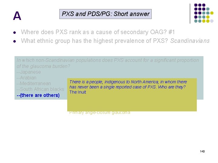 A l l PXS and PDS/PG: Short answer Where does PXS rank as a