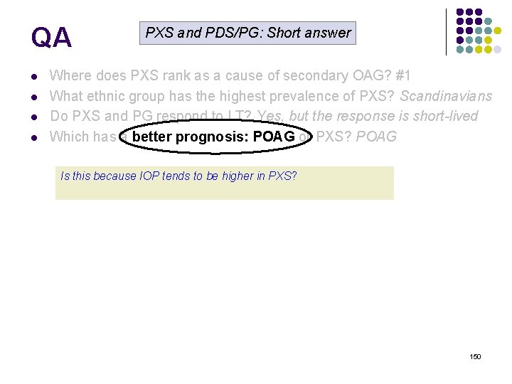 QA l l PXS and PDS/PG: Short answer Where does PXS rank as a