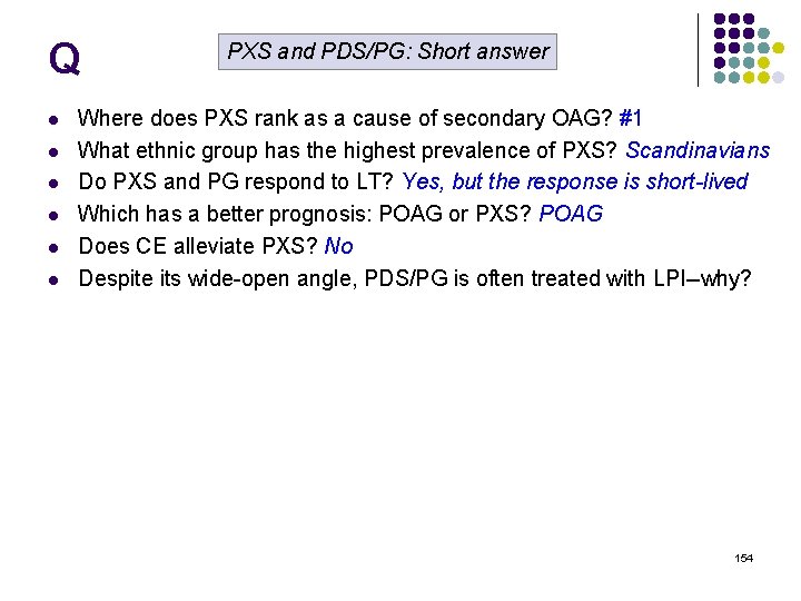 Q l l l PXS and PDS/PG: Short answer Where does PXS rank as