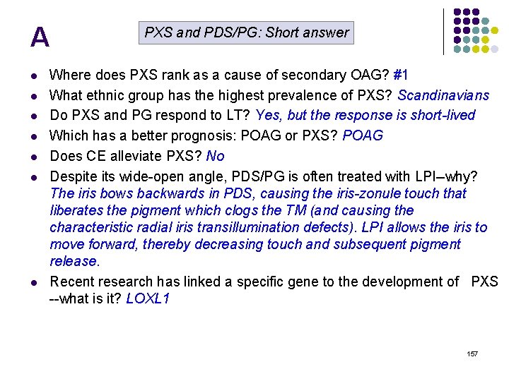 A l l l l PXS and PDS/PG: Short answer Where does PXS rank