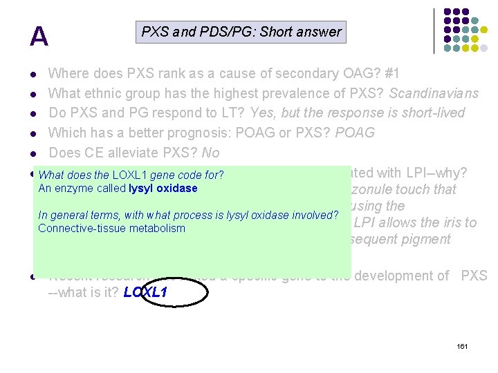 A PXS and PDS/PG: Short answer Where does PXS rank as a cause of