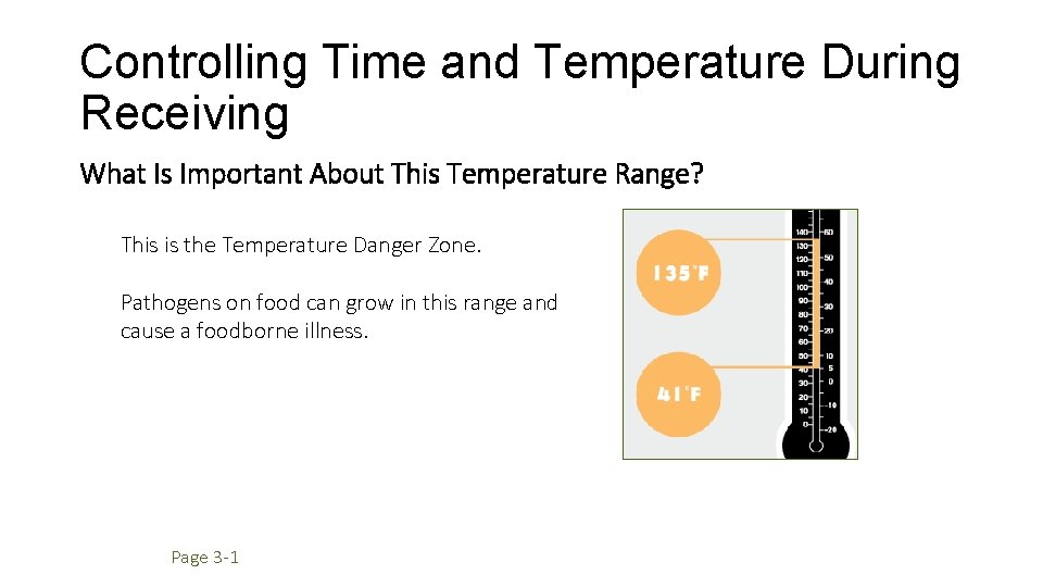 Controlling Time and Temperature During Receiving What Is Important About This Temperature Range? This