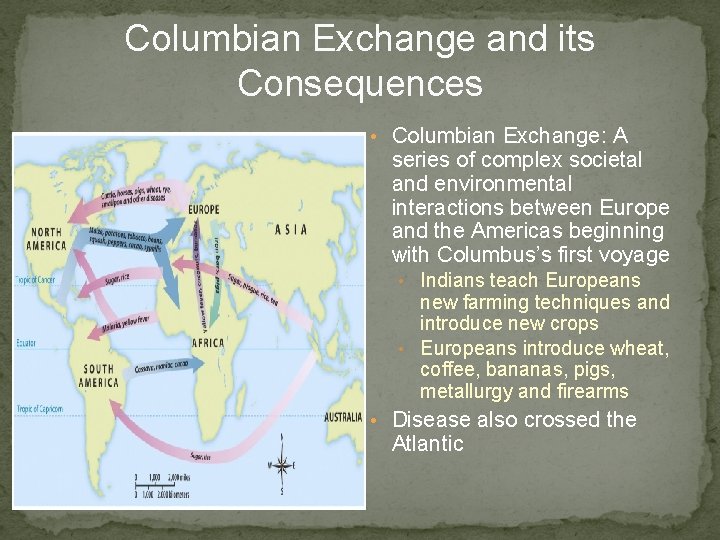 Columbian Exchange and its Consequences • Columbian Exchange: A series of complex societal and