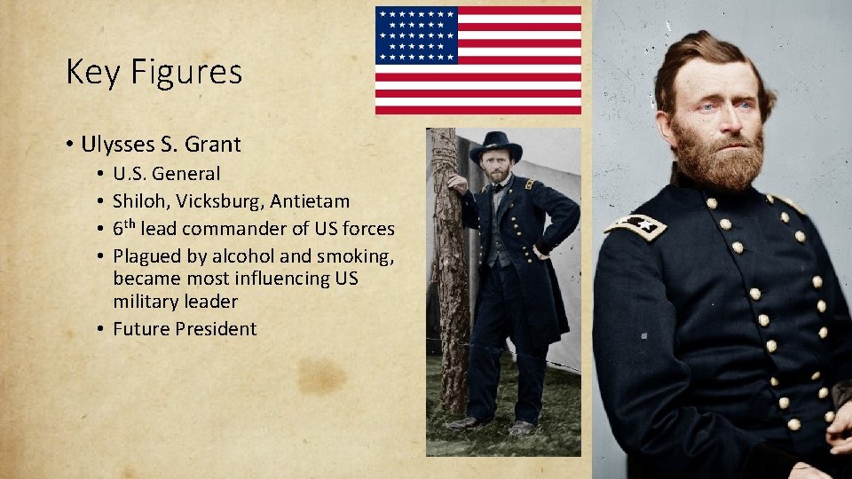 Key Figures • Ulysses S. Grant U. S. General Shiloh, Vicksburg, Antietam 6 th