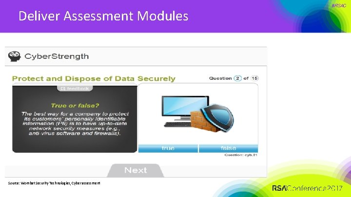 Deliver Assessment Modules Source: Wombat Security Technologies, Cyber assessment #RSAC 