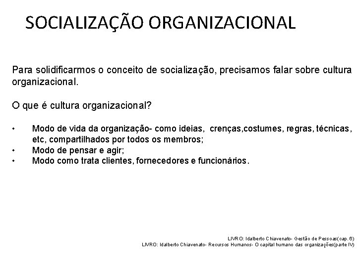 SOCIALIZAÇÃO ORGANIZACIONAL Para solidificarmos o conceito de socialização, precisamos falar sobre cultura organizacional. O SOCIALIZAÇÃO ORGANIZACIONAL Para solidificarmos o conceito de socialização, precisamos falar sobre cultura organizacional. O