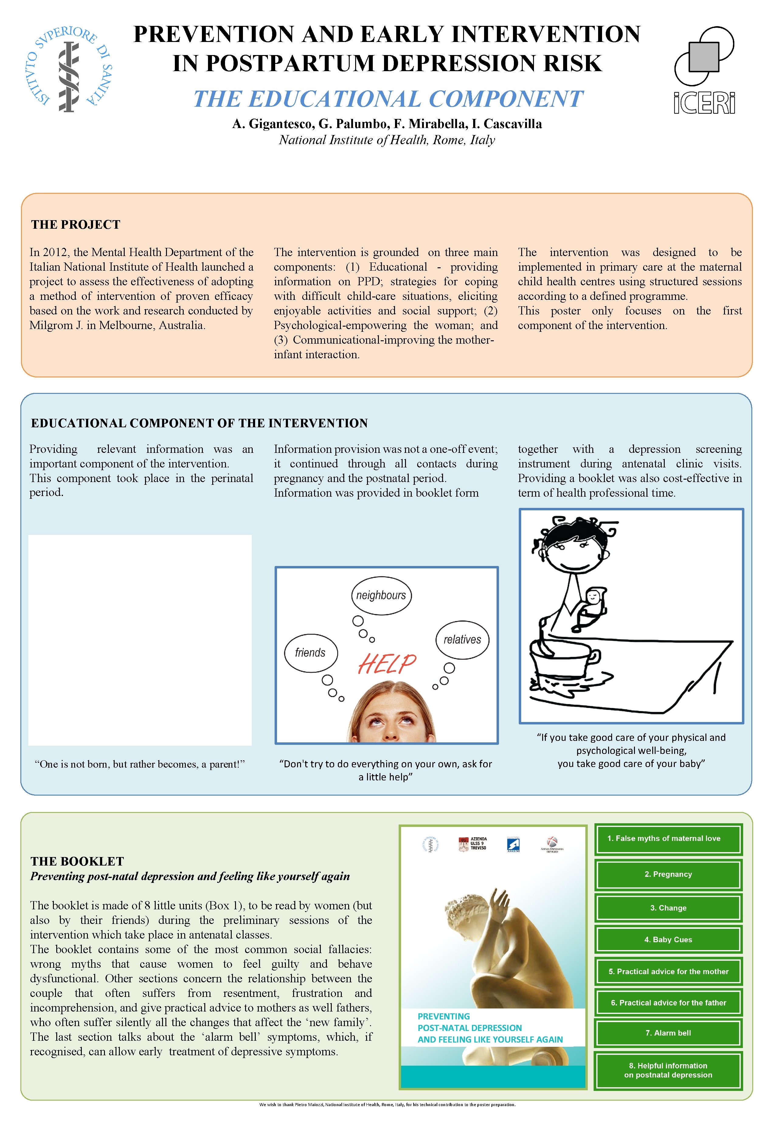PREVENTION AND EARLY INTERVENTION IN POSTPARTUM DEPRESSION RISK THE EDUCATIONAL COMPONENT A. Gigantesco, G. PREVENTION AND EARLY INTERVENTION IN POSTPARTUM DEPRESSION RISK THE EDUCATIONAL COMPONENT A. Gigantesco, G.