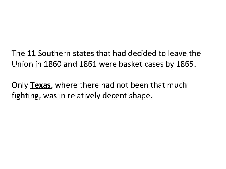 The 11 Southern states that had decided to leave the Union in 1860 and