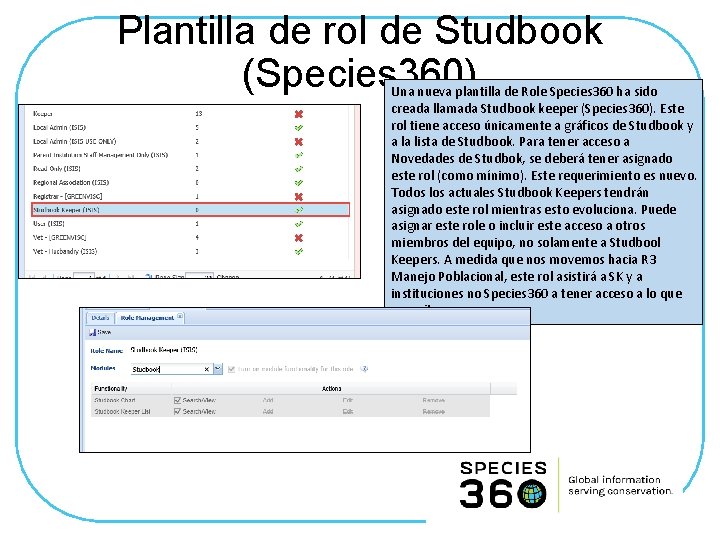 Plantilla de rol de Studbook (Species 360) Una nueva plantilla de Role Species 360