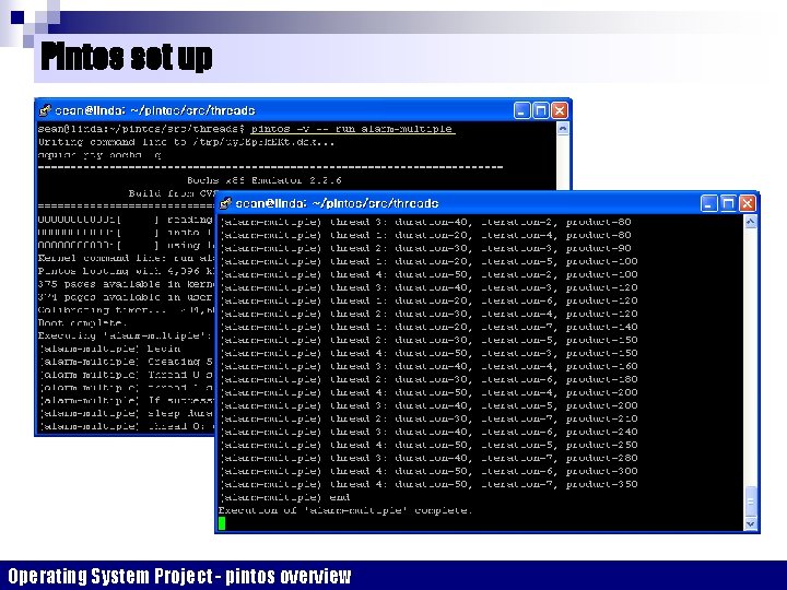 Pintos set up Operating System Project - pintos overview 